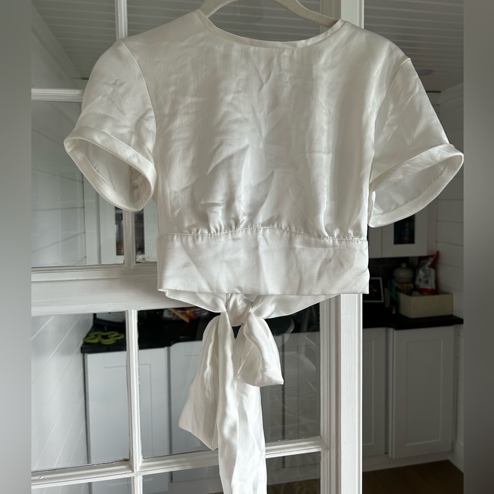 Zara White Open Back Top